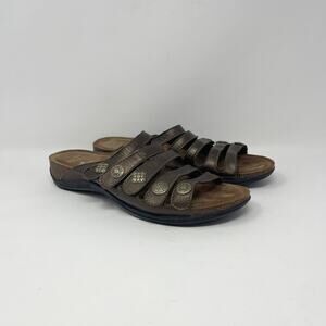 Dansko Janie Slide‎ Sandals Womens EU 42 / US 11-11.5 Bronze Metallic Leather